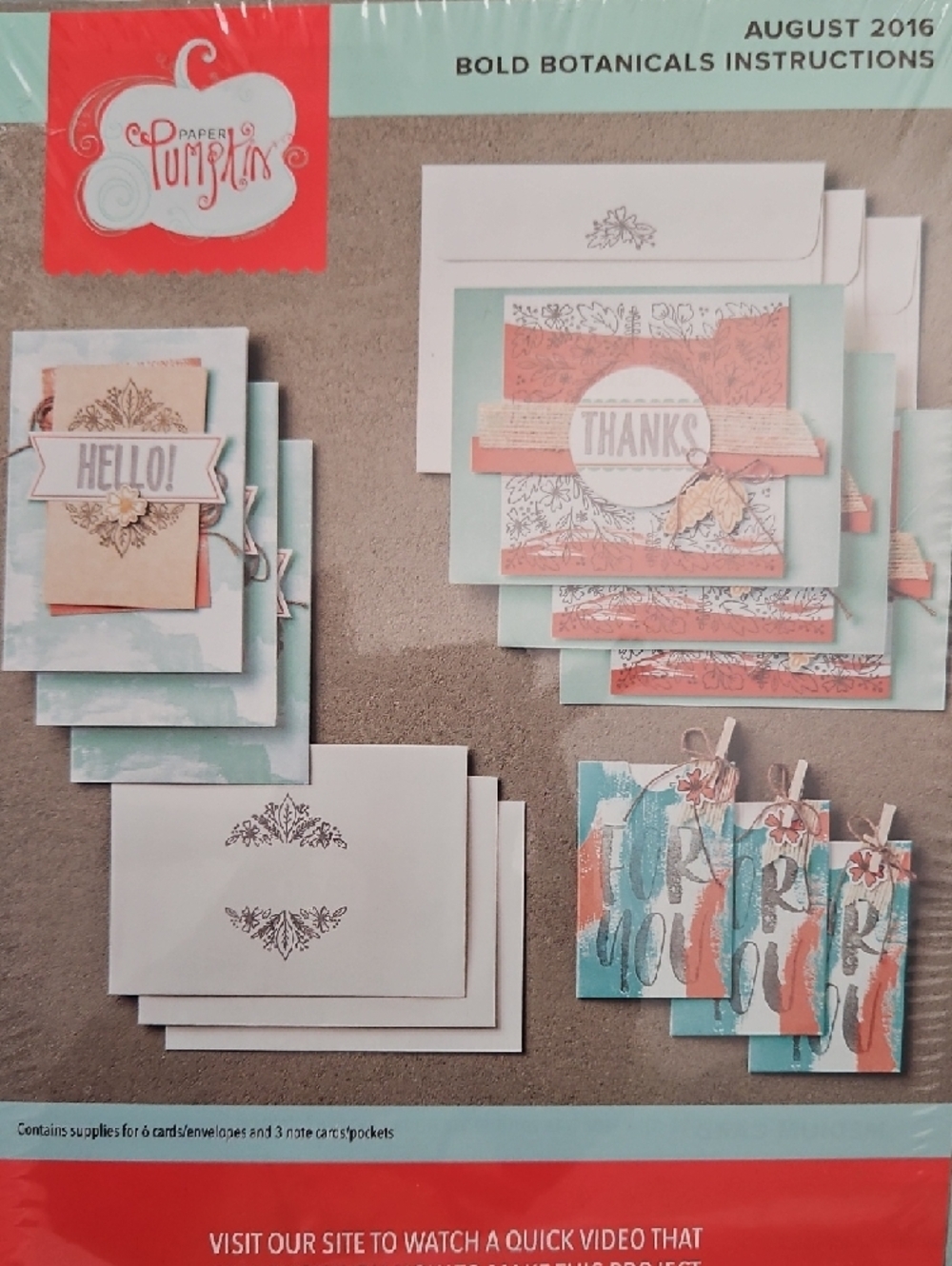 Cardmaking Kit with Light Teal Accents and Clear Sentiment Stamps - Picture 2 of 5